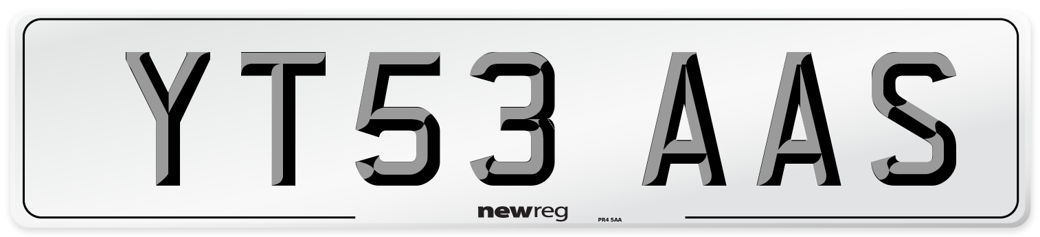 YT53 AAS Number Plate from New Reg